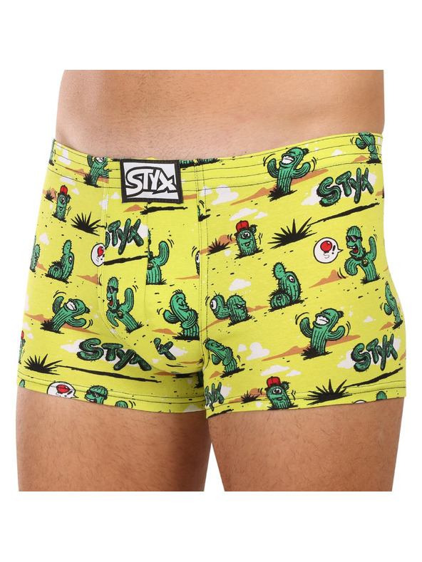 Styx Pánske boxerky Styx art klasická guma kaktusy