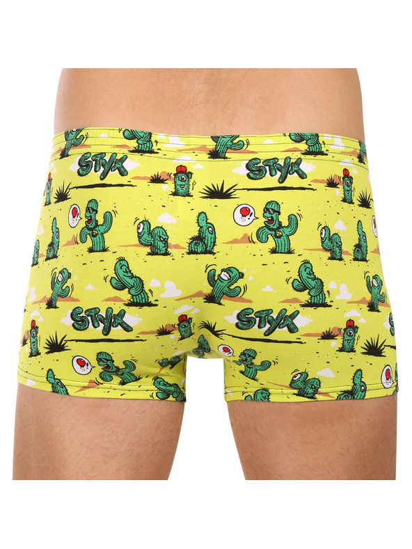 Styx Pánske boxerky Styx art klasická guma kaktusy