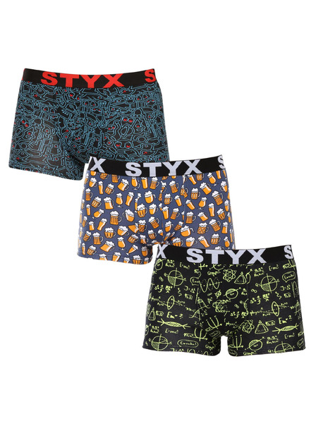 Styx Sada troch - pánske boxerky Styx art športová guma viacfarebné (3G12672/2)