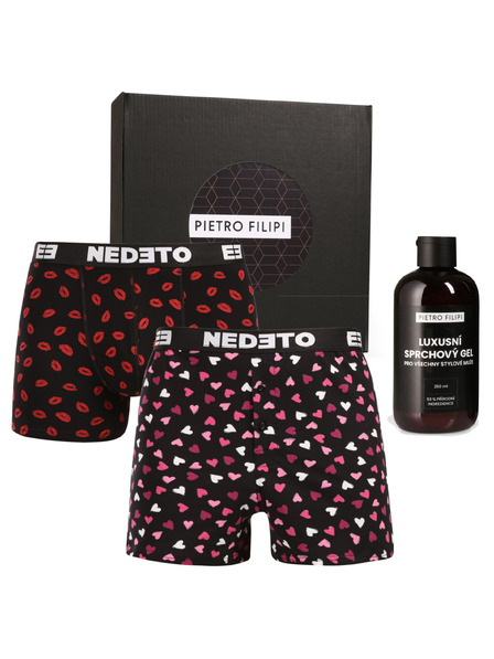 Nedeto Pánska darčeková sada trenky a boxerky Nedeto a sprchovací gél Pietro Filipi