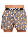 Styx Šedé a žlté šortky so športovou gumou Styx art Beer