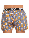 Styx Šedé a žlté šortky so športovou gumou Styx art Beer