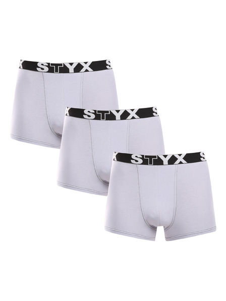 Styx Sada troch - pánske boxerky Styx športové elastické sivé