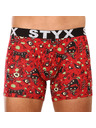 Styx Červené pánske vzorované boxerky Styx Zombie