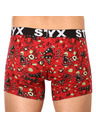 Styx Červené pánske vzorované boxerky Styx Zombie