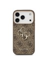 Guess Guess PU Leather 4G Metal Logo Gold Frame Zadný Kryt pre iPhone 17 Pro Max Brown
