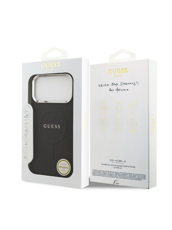 Guess Guess PU Saffiano MagSafe Zadný Kryt pre iPhone 17 Pro Max Black