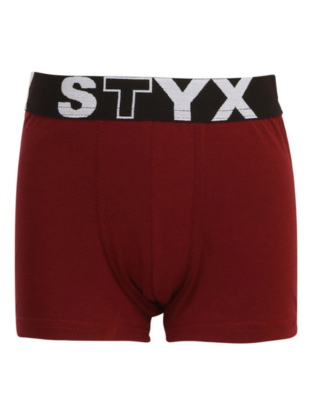 Styx Detské boxerky Styx športová guma burgundy
