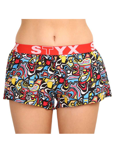 Styx Dámske umelecké športové gumové šortky Styx skica