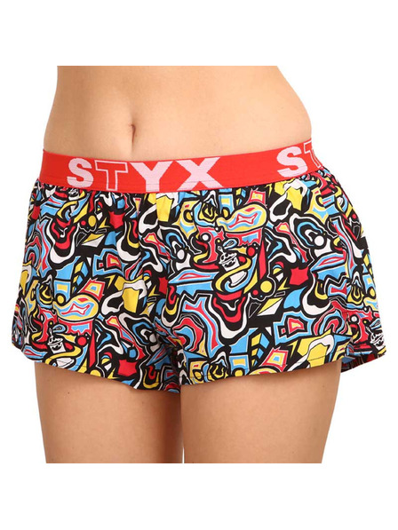 Styx Dámske umelecké športové gumové šortky Styx skica