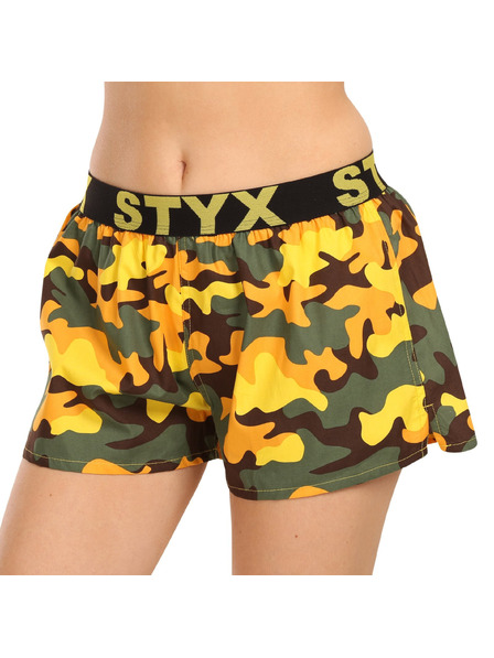 Styx Dámske trenky Styx art športová guma maskáč žltý