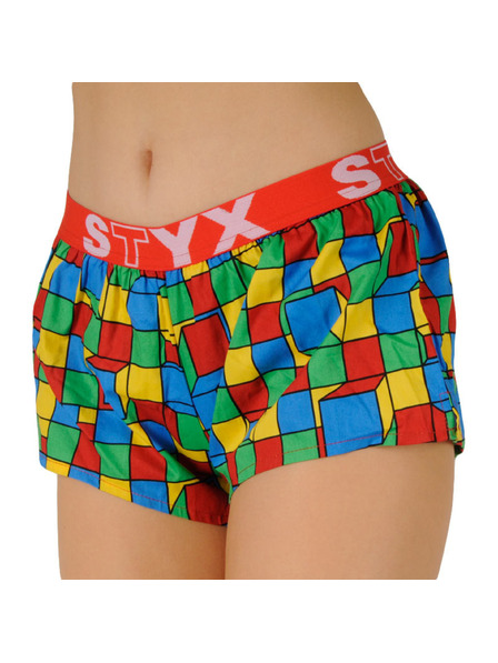 Styx Dámske umelecké športové šortky na gumu Styx kockované