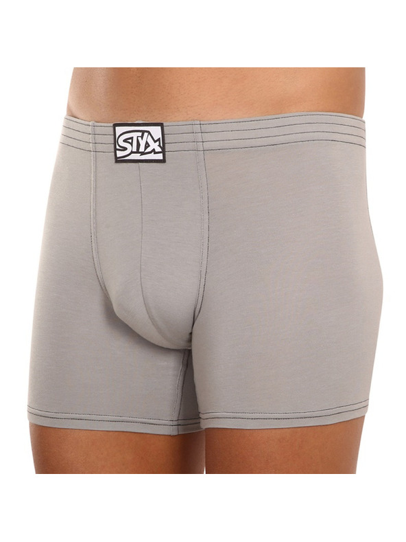 Styx Styx dlhé klasické pánske boxerky svetlosivé
