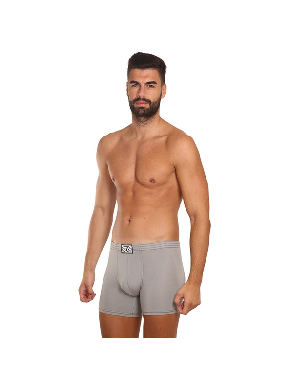 Styx Styx dlhé klasické pánske boxerky svetlosivé