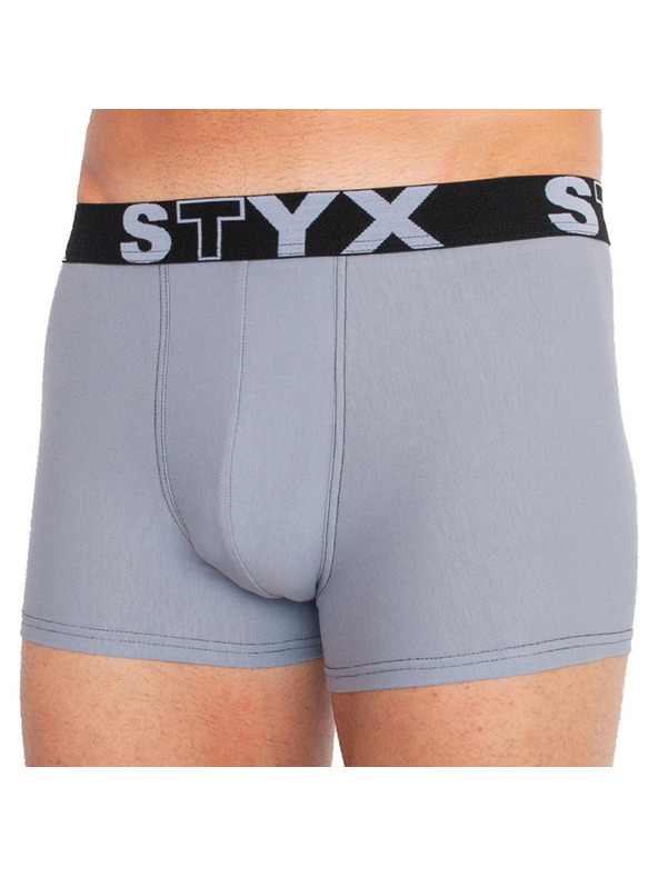 Styx Pánske boxerky Styx športová guma svetlo sivé