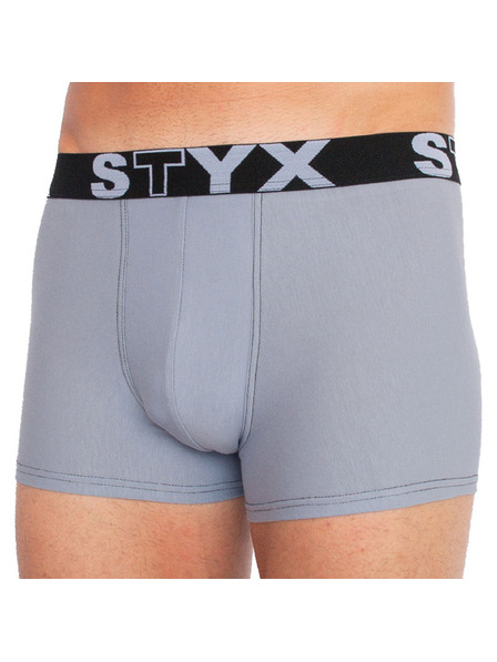Styx Pánske boxerky Styx športová guma svetlo sivé
