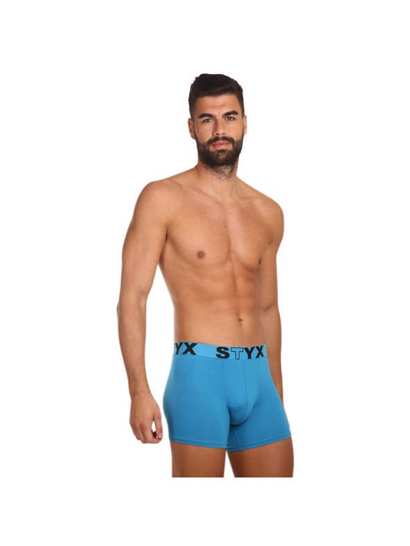 Styx Pánske boxerky Styx long športová guma svetlo modré