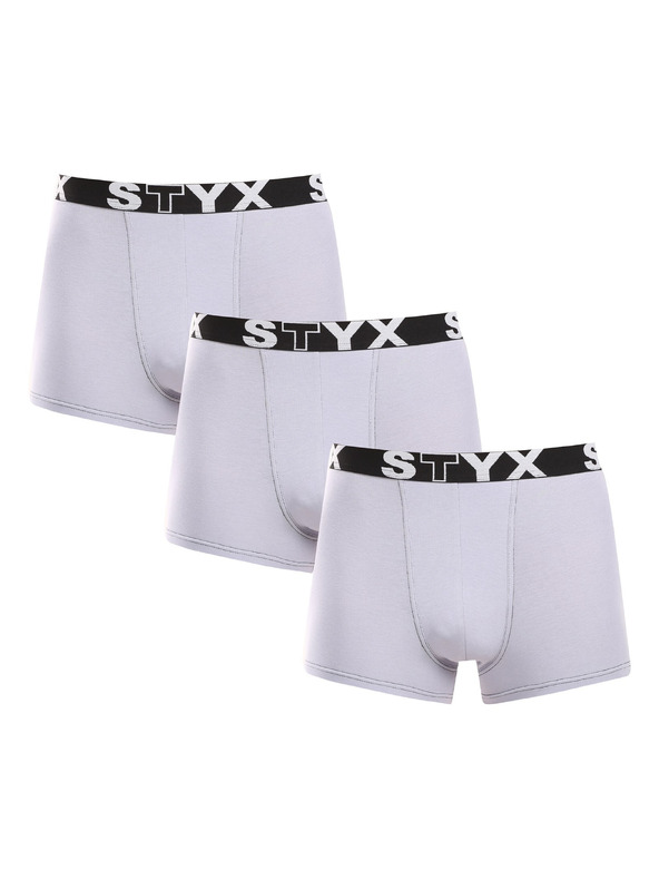 Styx Sada troch - pánske boxerky Styx športové elastické sivé