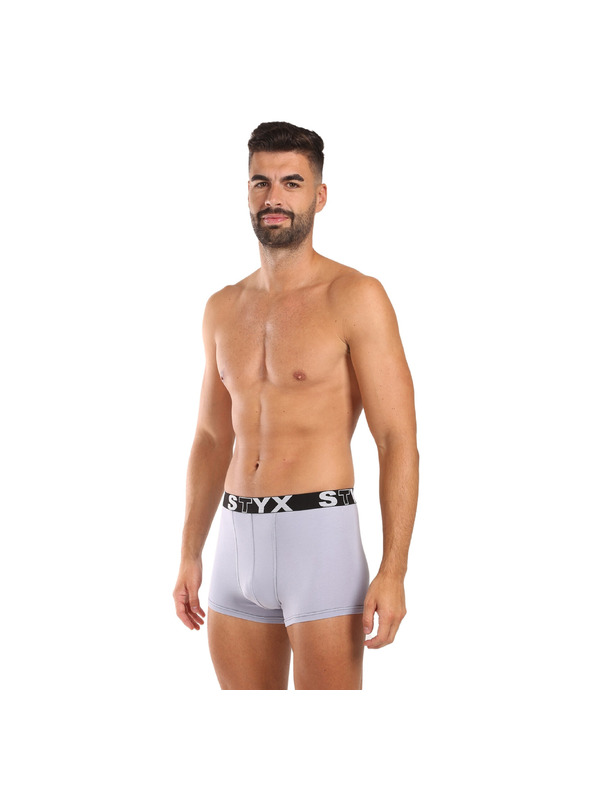 Styx Sada troch - pánske boxerky Styx športové elastické sivé