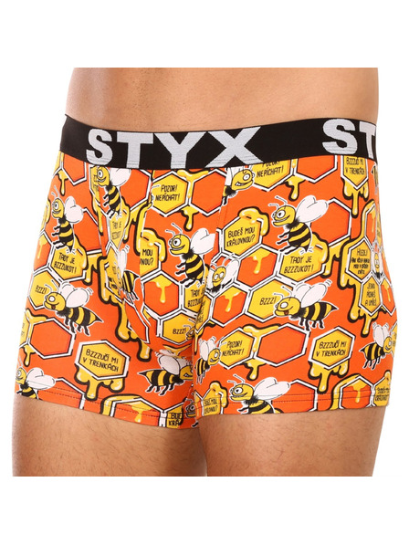 Styx Pánske boxerky Styx long art športová guma včielky