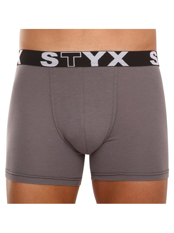 Styx Pánske boxerky Styx long športová guma tmavo sivé