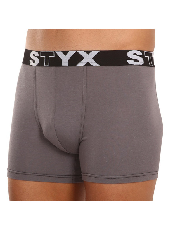 Styx Pánske boxerky Styx long športová guma tmavo sivé