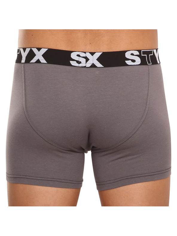 Styx Pánske boxerky Styx long športová guma tmavo sivé