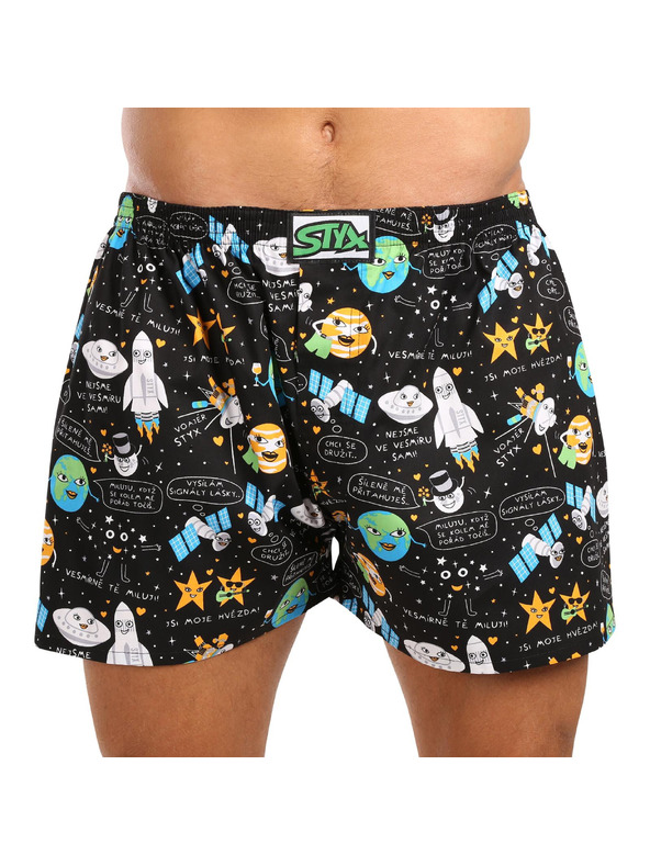 Styx Pánske šortky Styx art klasické elastické vesmírne šortky