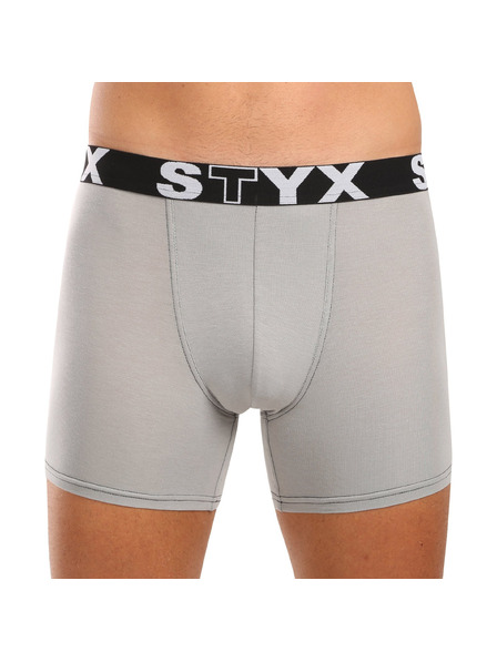 Styx Pánske boxerky Styx long športová guma svetlo sivé