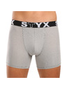 Styx Pánske boxerky Styx long športová guma svetlo sivé