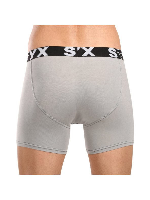 Styx Pánske boxerky Styx long športová guma svetlo sivé