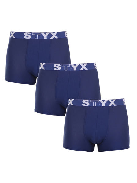 Styx Sada troch - pánske boxerky Styx športová guma tmavo modré