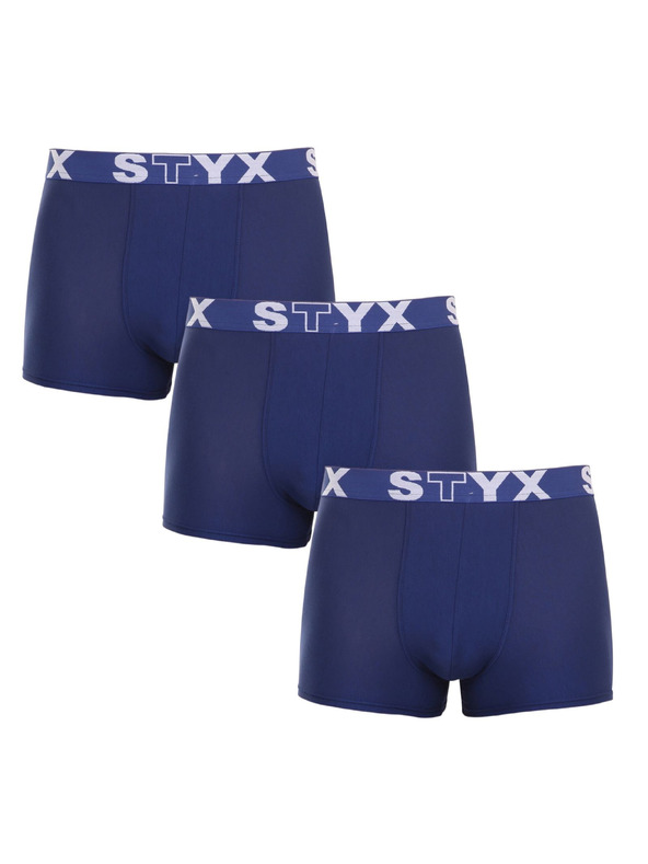 Styx Sada troch - pánske boxerky Styx športová guma tmavo modré