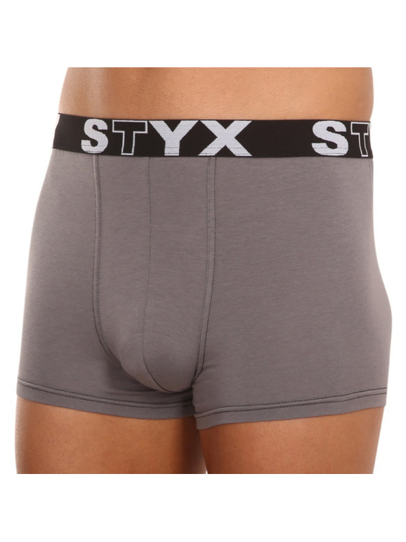 Styx Pánske boxerky Styx športová guma tmavo sivé