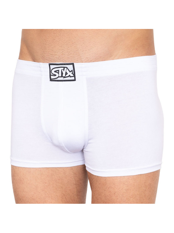 Styx Pánske boxerky Styx klasická guma biele