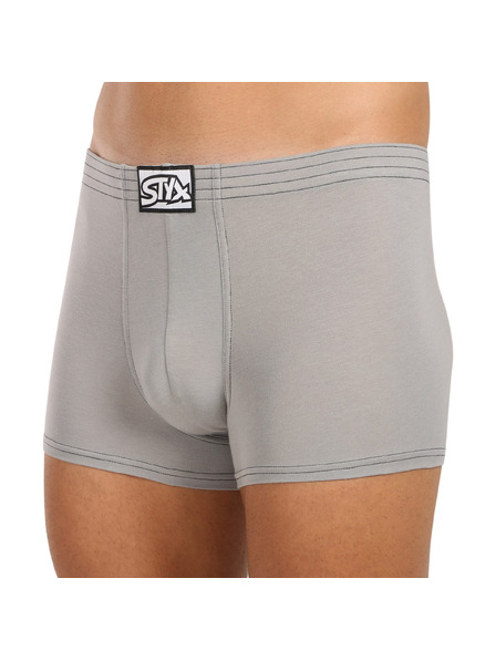 Styx Pánske boxerky Styx klasická guma svetlo sivé