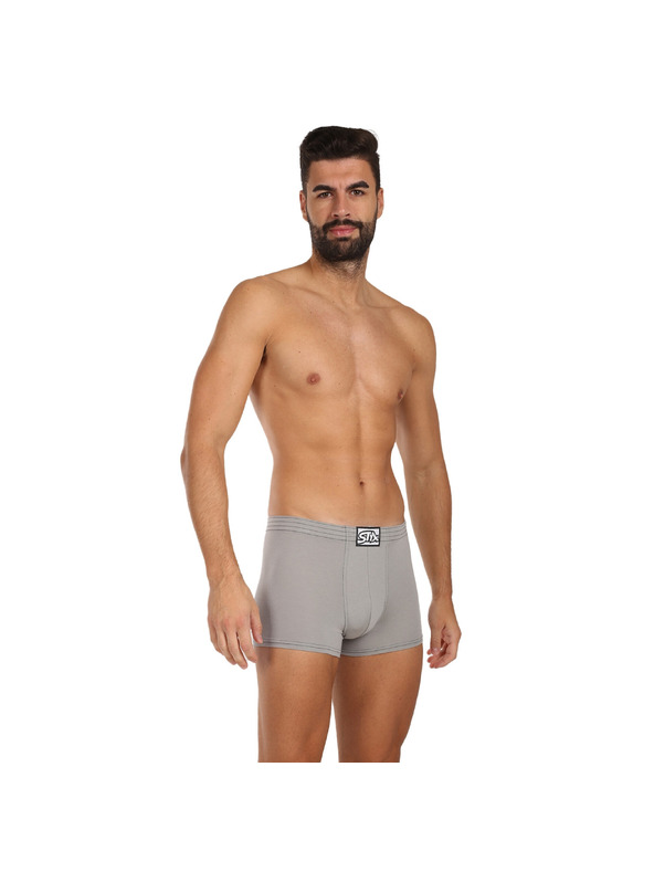 Styx Pánske boxerky Styx klasická guma svetlo sivé