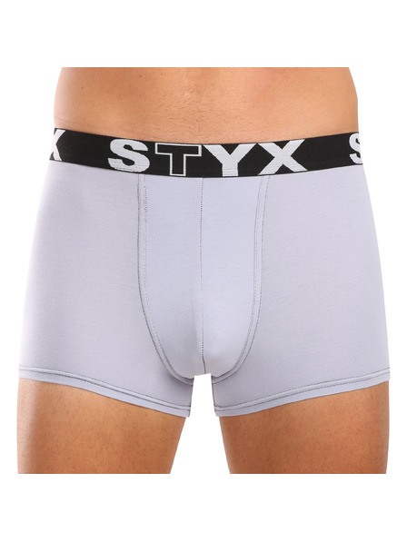 Styx Pánske boxerky Styx športová guma svetlo sivé