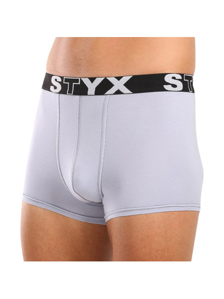 Styx Pánske boxerky Styx športová guma svetlo sivé