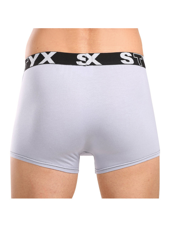 Styx Pánske boxerky Styx športová guma svetlo sivé