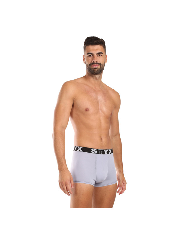 Styx Pánske boxerky Styx športová guma svetlo sivé