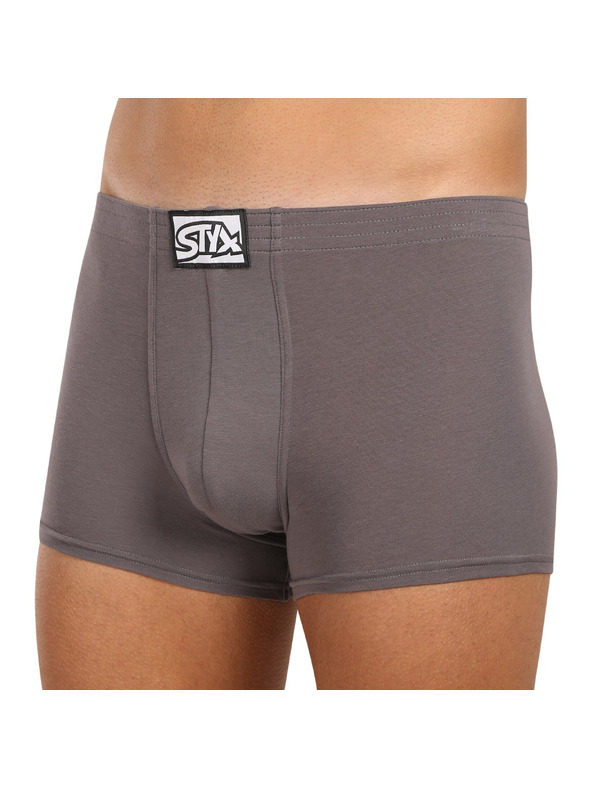 Styx Pánske boxerky Styx klasická guma tmavo sivé