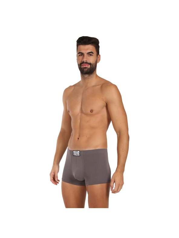 Styx Pánske boxerky Styx klasická guma tmavo sivé