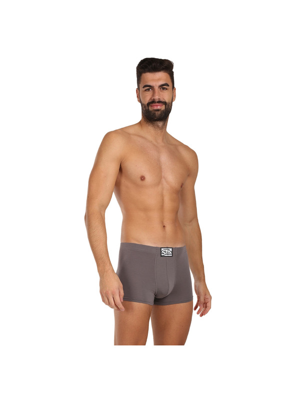 Styx Pánske boxerky Styx klasická guma tmavo sivé