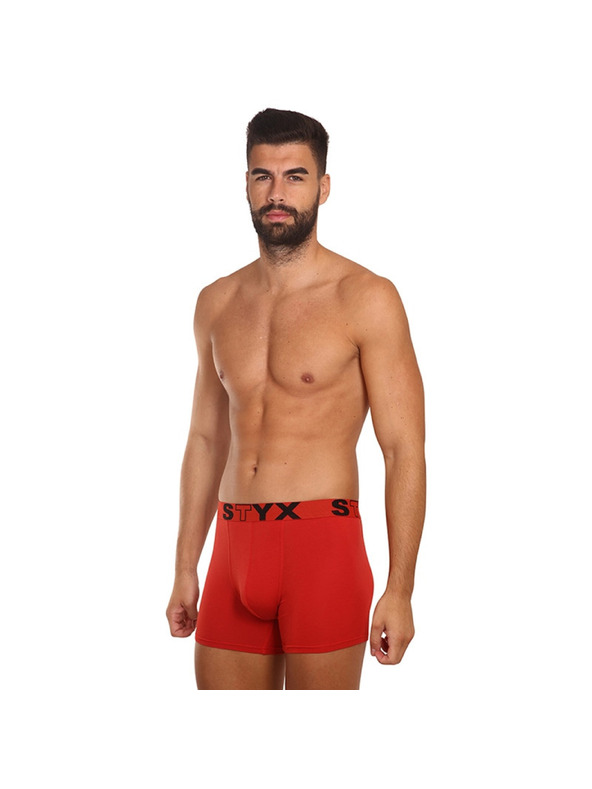 Styx Pánske boxerky Styx long športová guma červené