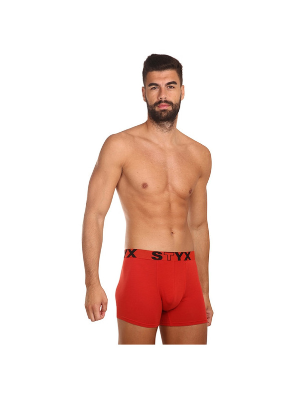 Styx Pánske boxerky Styx long športová guma červené