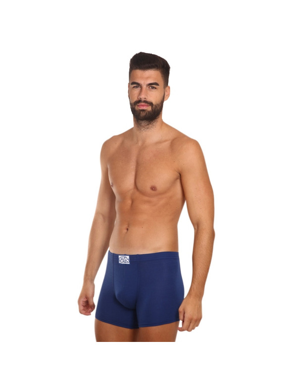 Styx Pánske boxerky Styx long klasická guma modré