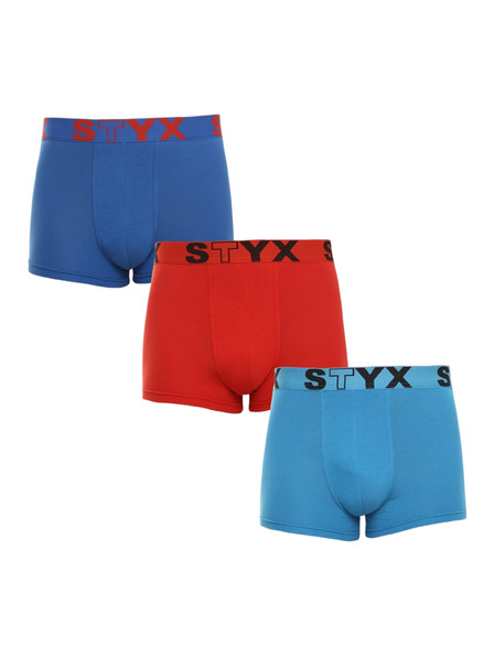 Styx Súprava troch kusov - pánske boxerky Styx športové elastické pestrofarebné
