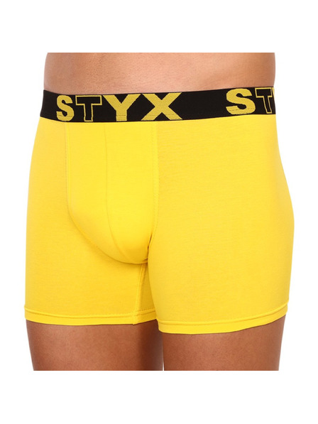 Styx Pánske boxerky Styx long športová guma žlté