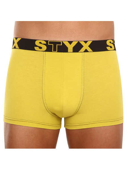 Styx Pánske boxerky Styx športová guma zelenožlté